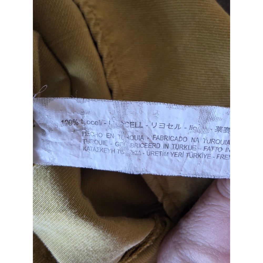 Zara Mini Dress Women S Mustard Yellow Solid Round Neck Short Sleeve Shift - Picture 4 of 5